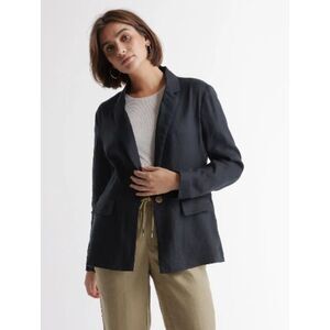 Quince 100% European Linen Blazer Black M
